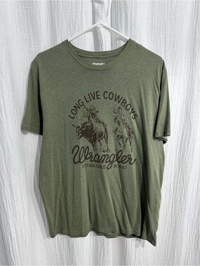 Wrangler 'Long Live Cowboys' Olive Graphic Tee